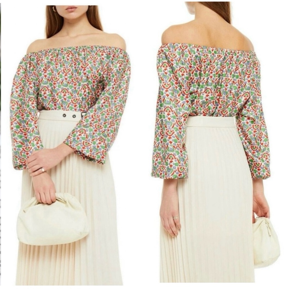 Tory Burch Women's Printed Off The Shoulder Top In Legacy Paisley size 2